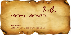 Kürti Cézár névjegykártya